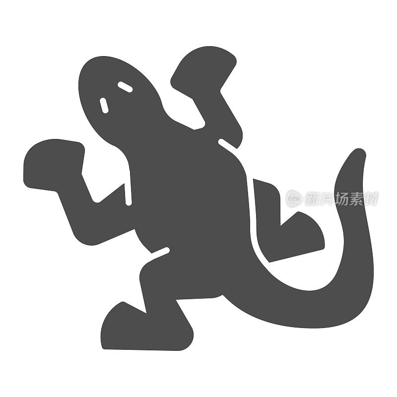 Lizard solid icon, domestic animals concept, Salamander sign on white background, gecko icon in glyph style for mobile concept and web design. Vector graphics.